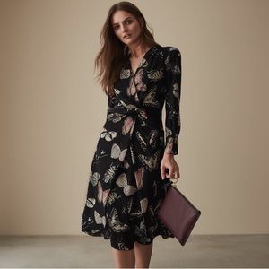 Reiss size 6 midi dress with butterflies